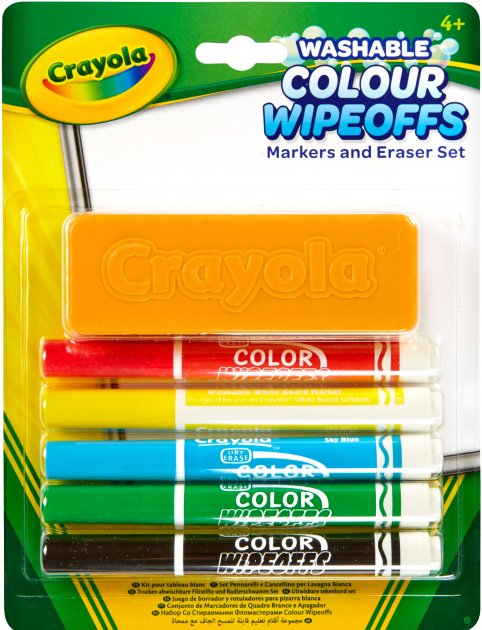 Фломастеры Crayola для сухого стирания с щеткой (washable) (256417.012) - Фото 1