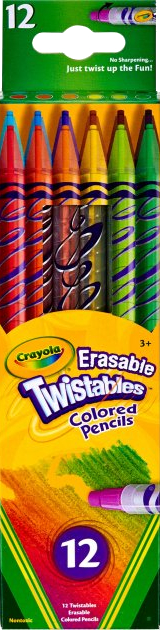 Набор карандашей Crayola "Твист" с ластиком (выкручиваются и стираются), 12 шт (256360.024) - Фото 1