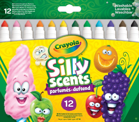 Фломастеры Crayola Silly Scents широкая линия (washable) с ароматом, 12 шт (256352.012) - Фото 1