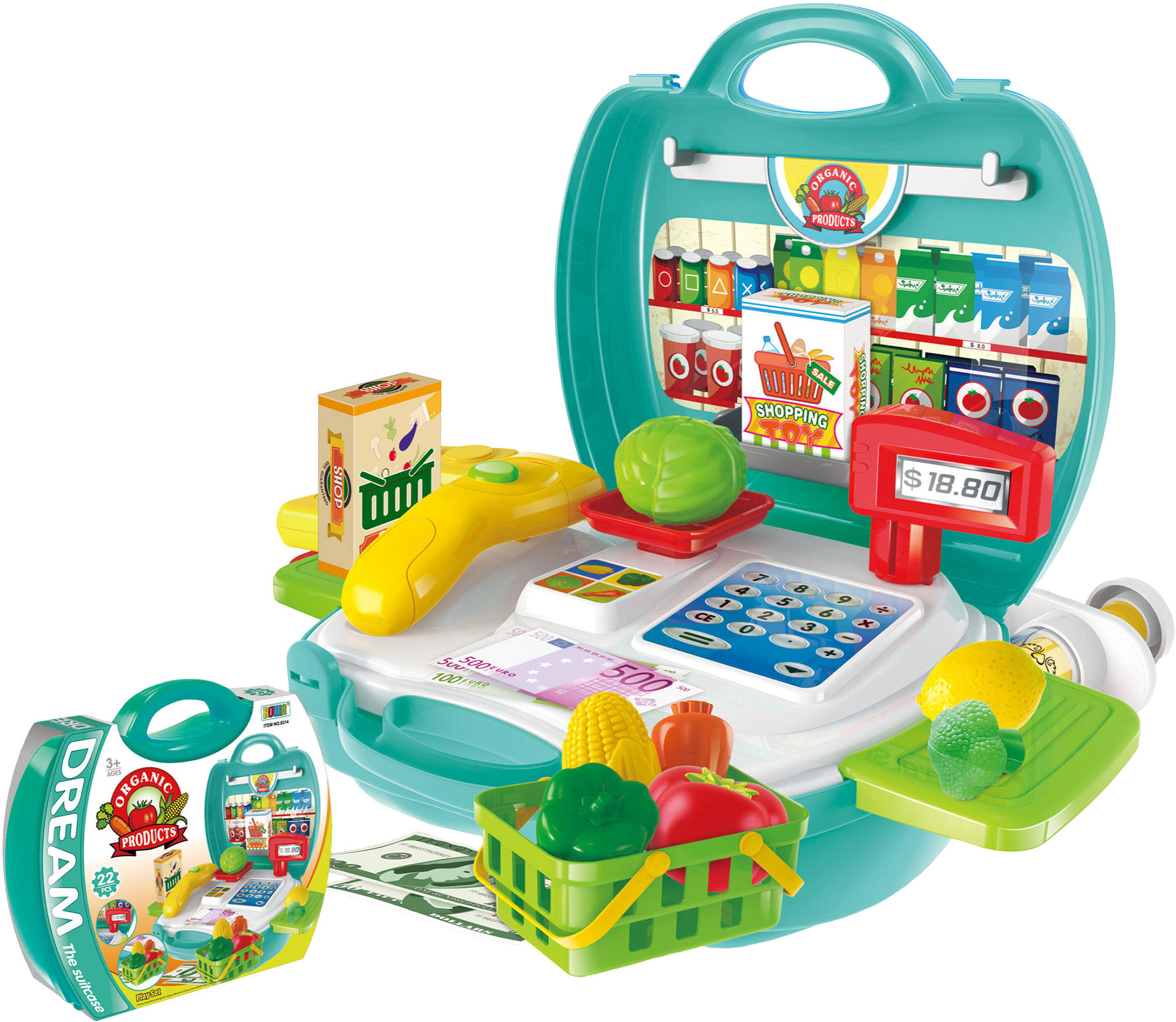 Сюжетно-ролевая игра. Магазин Bowa Набор супермаркетов в чемодане (8314) - Фото 1