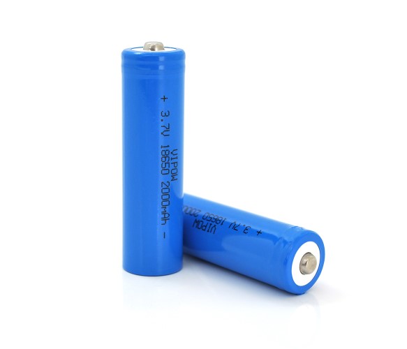Аккумулятор тип 18650 Vipow 18650 Li-Ion ICR18650 TipTop, 2000mAh, 3.7V, Blue (ICR18650-2000mAhTT) - Фото 1