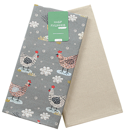 Купить Набор полотенец Home Line ПОЛУПАНАМА 40х60 см 2 шт. Сhicken News (186718) - Фото 1 Набор полотенец Home Line ПОЛУПАНАМА 40х60 см 2 шт. Сhicken News (186718) - Фото 1