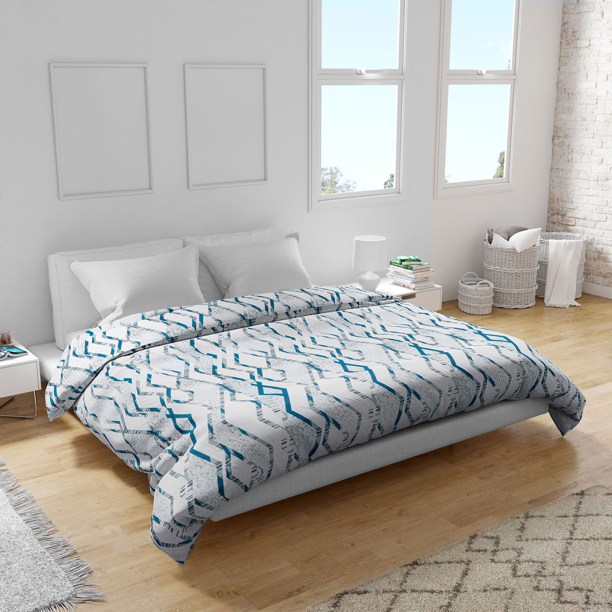 Пододеяльник двуспальный Home Line ранфорс 205х220 геометрия (188330) - Фото 1