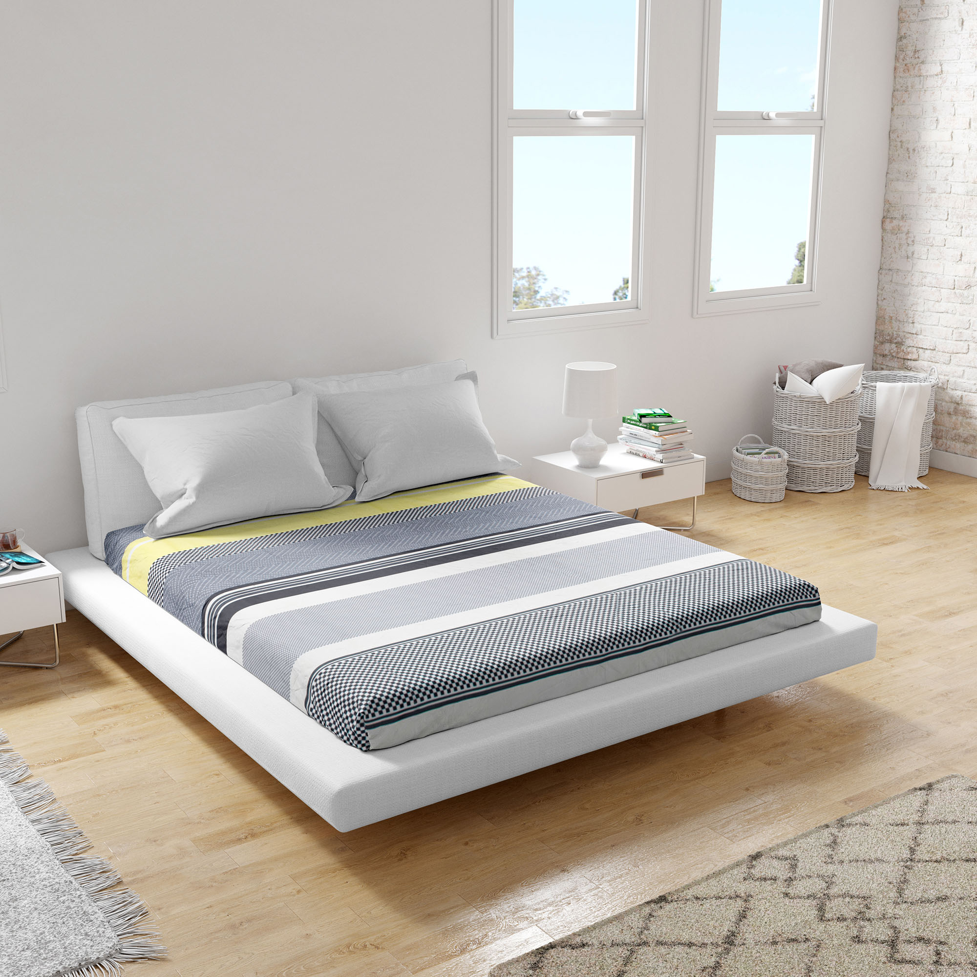 Простынь двуспальная Home Line ранфорс 215х240 шахматница (188338) - Фото 1