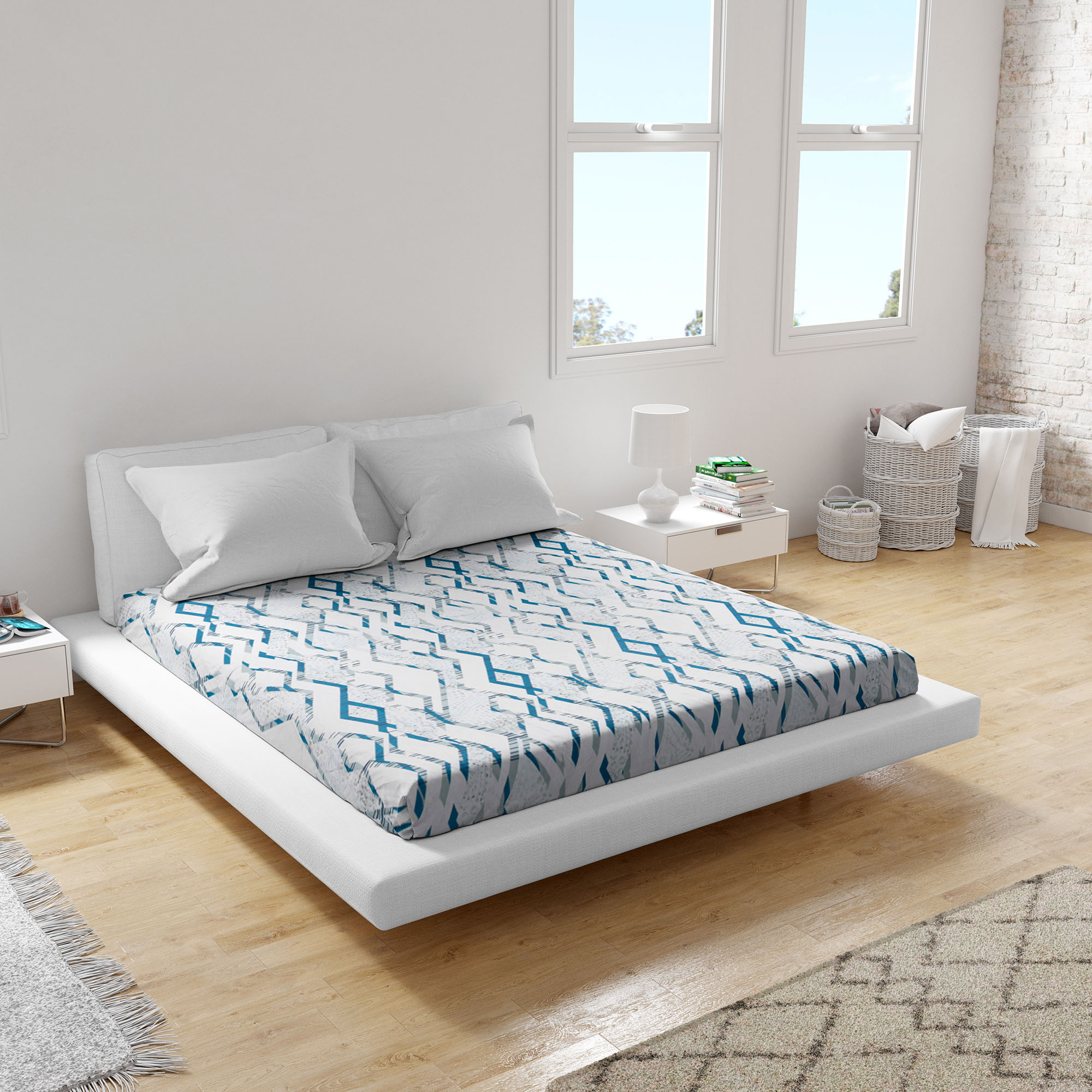 Простирадло двоспальне Home Line ранфорс 215х240 геометрія (188341) - Фото 1