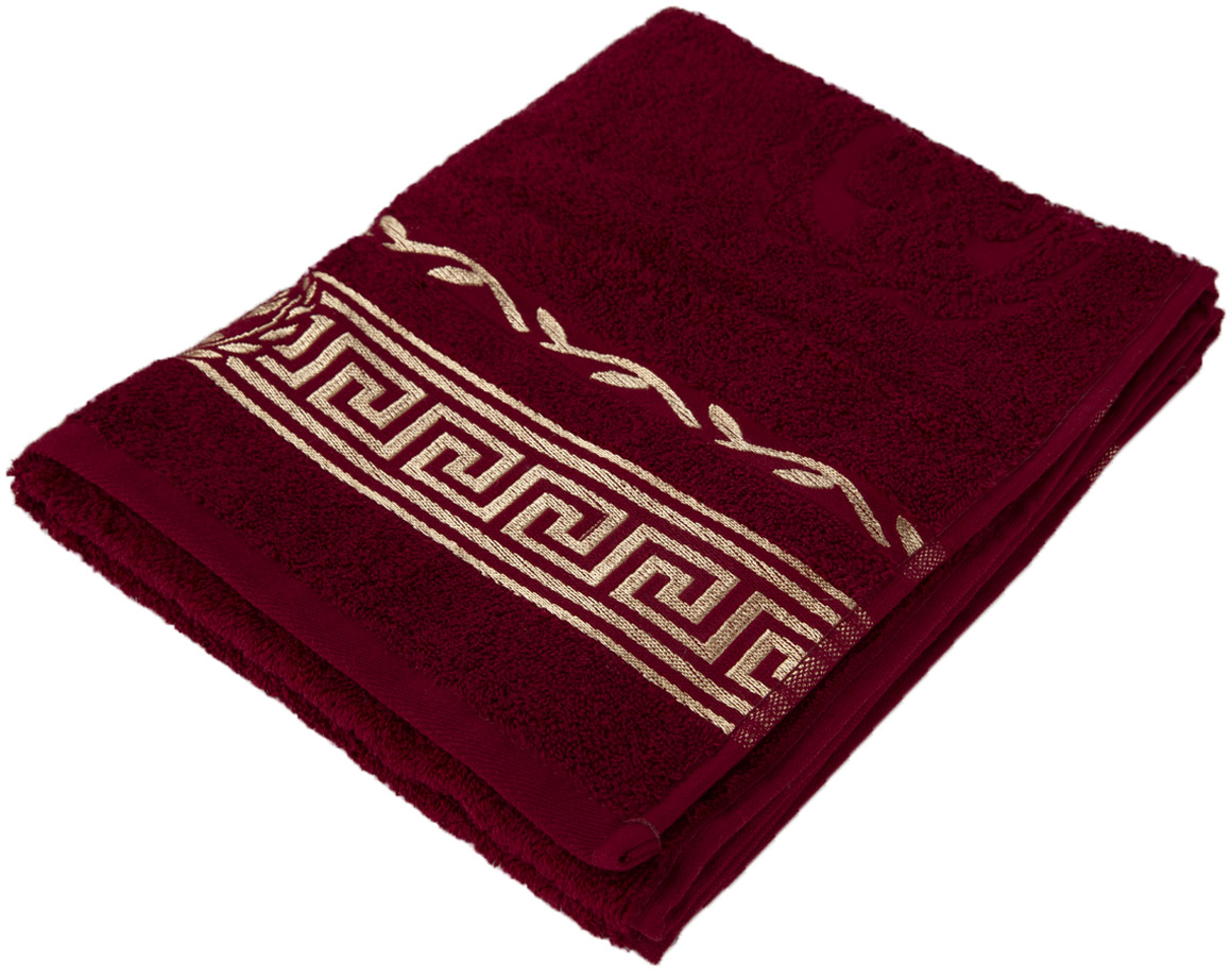 Полотенце для лица GM Textile махровый бордовый Цезарь 50х90 - Фото 1