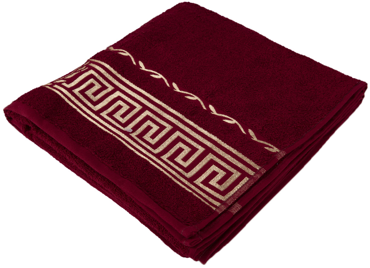 Полотенце банное GM Textile махровый бордовый Цезарь 70х140 - Фото 1