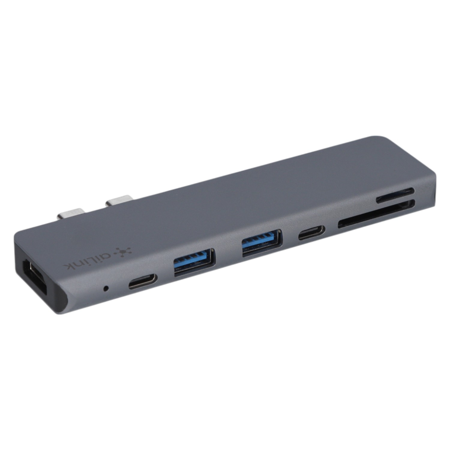 Хаб USB Ailink Aluminium 7 в 1 USB-C 4K HDMI Card Reader Hub Multi Port Space Grey (AI-СН7D) - Фото 1