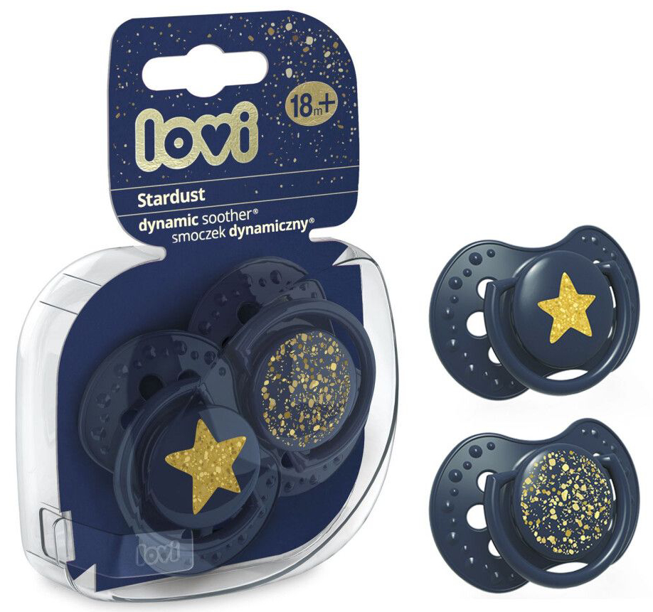 Симметричная пустышка Lovi 18+мес 2 шт. Stardust синяя (22/895_blue) - Фото 1