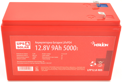Аккумулятор для ИБП Merlion LiFePO4 12.8V 9AH (4S3P/BMS-10A) (LFP12.8-9US) - Фото 1