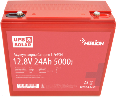 Аккумулятор для ИБП Merlion LiFePO4 12.8V 24AH (4S4P/BMS-30A) (LFP12.8-24US) - Фото 1