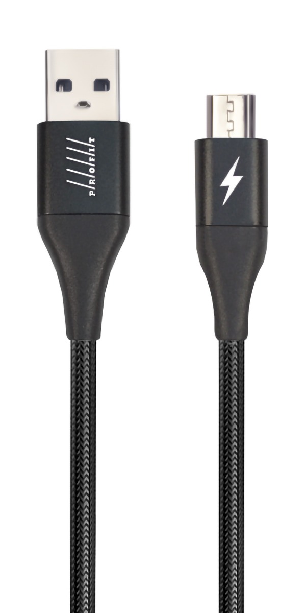 Кабель синхронизации данных Profit QY-84 Micro USB 1m 3A Black (000001480) - Фото 1