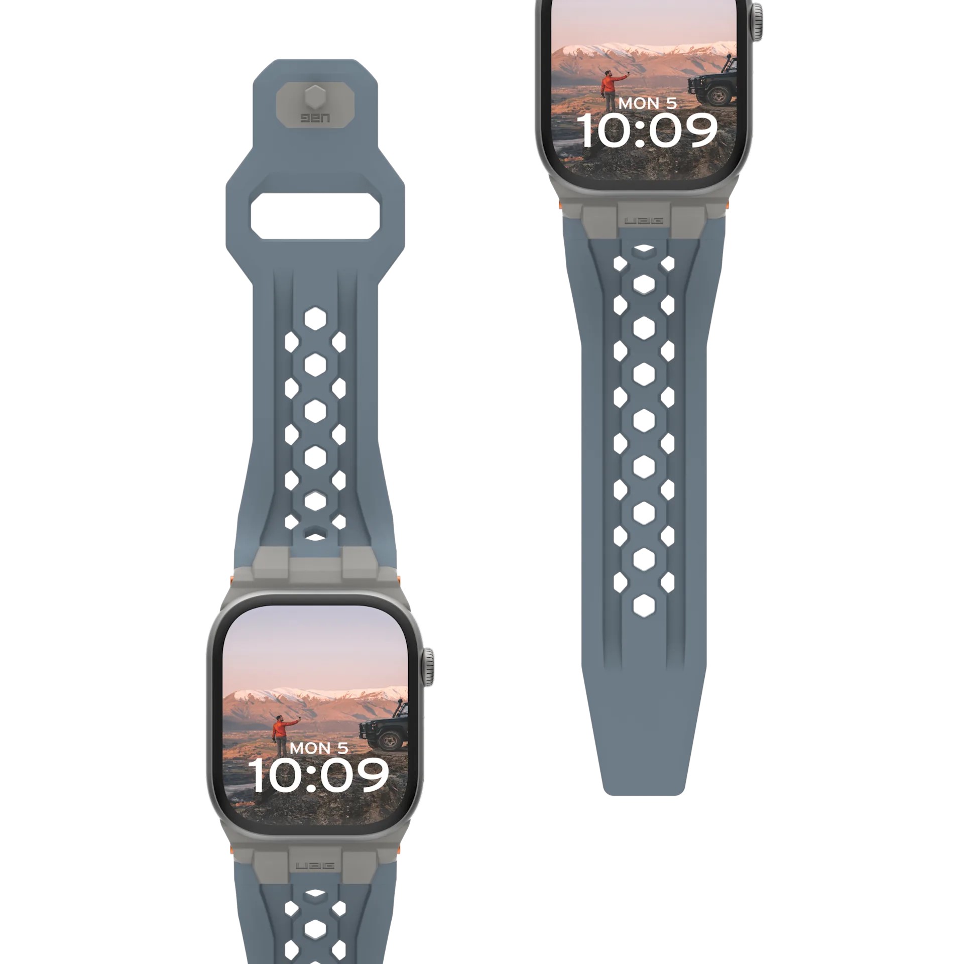 Ремешок для смарт-часов UAG for Apple Watch Ultra 2/Ultra-49-45-44-42mm, Monarch, Cloud Blue/Titanium (194158114136) - Фото 1