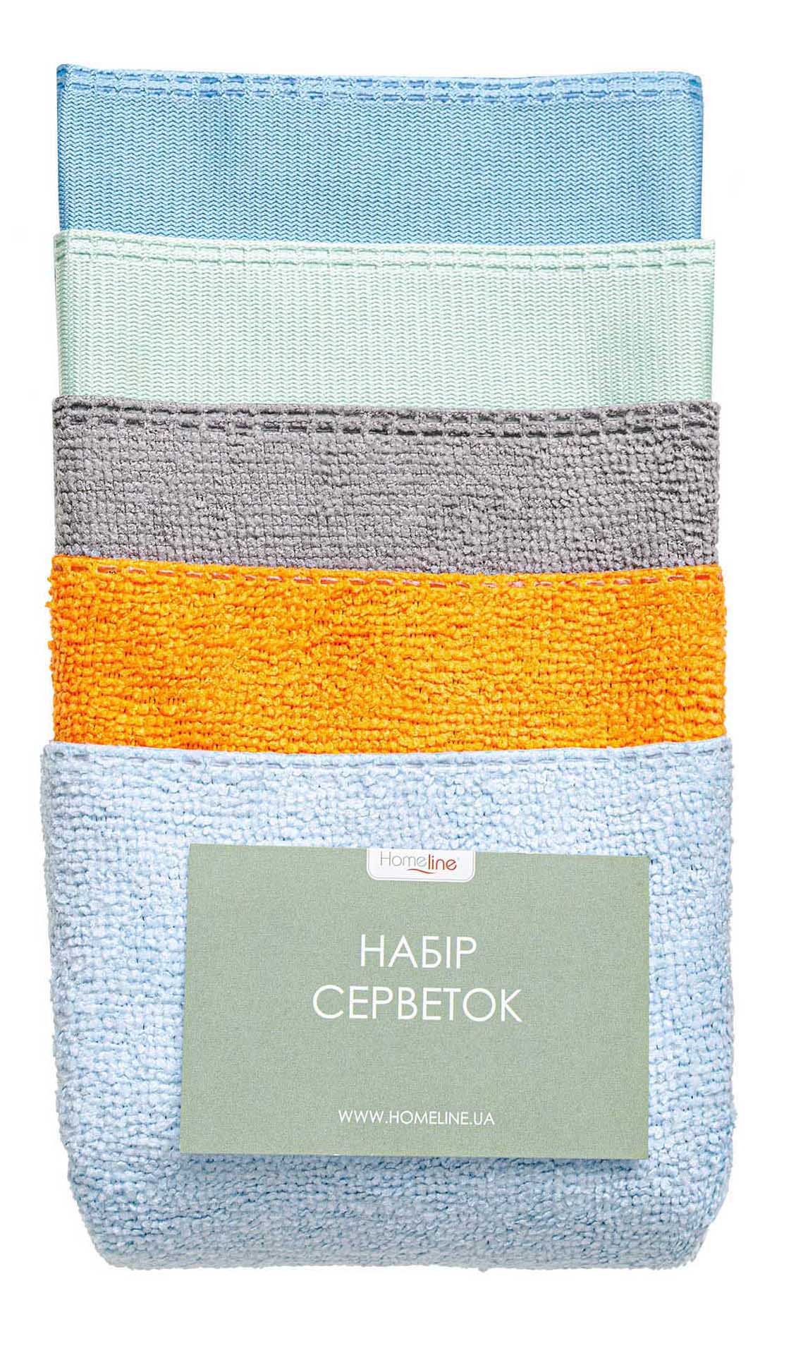 Набір серветок Home Line 30х33 см 5 шт. мікрофібра Блактині (196210) - Фото 1