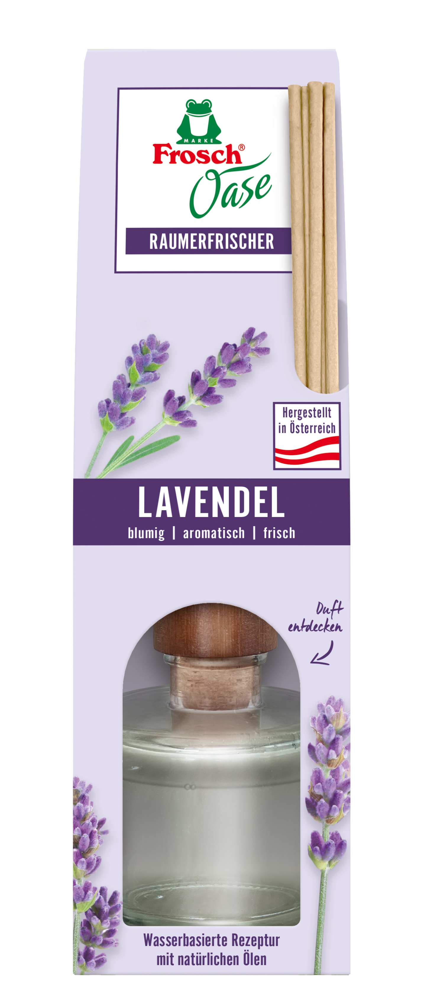 Аромадиффузор Frosch Оазис с натур. маслом Лаванда 90мл - Фото 1