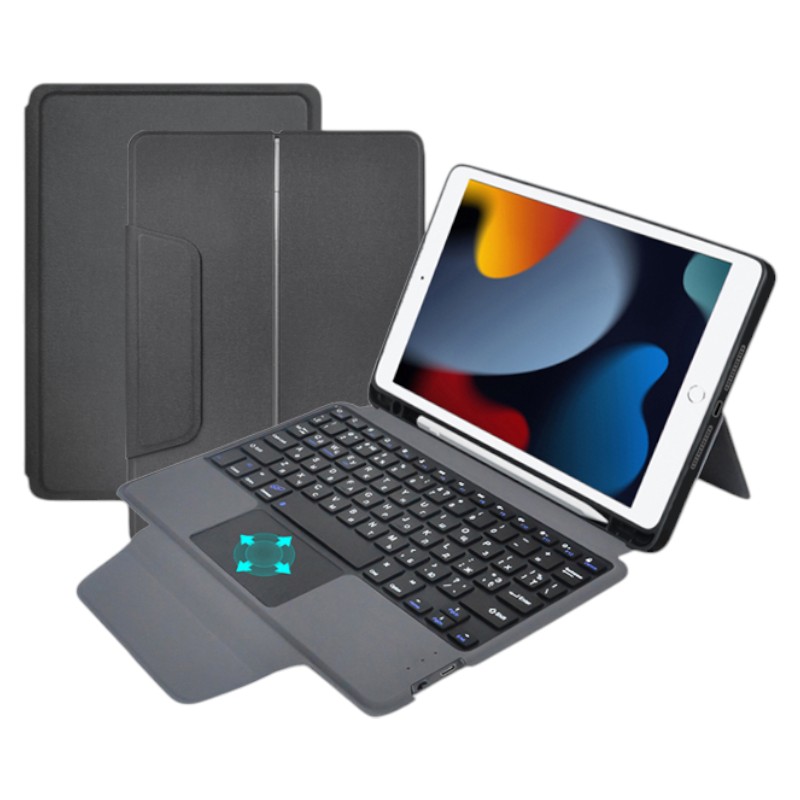 Чехол для планшета AIRON Premium for iPad 10.2'' 2019/2020/2021 7/8/9th Gen и Air 3 с интегрированной клавиатурой (4822352781144) - Фото 1