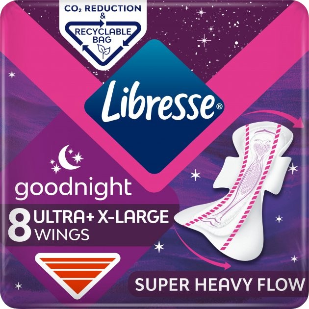 Прокладки гігієнічні Libresse Ultra Night Extra Wing 8 шт. (7322540918281) - Фото 1