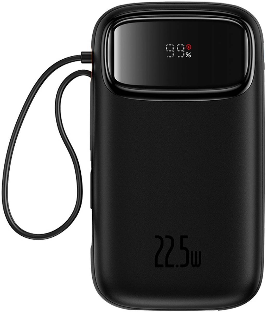 Батарея мобильная Baseus 20000mAh Qpow2 22.5W PD,QC3.0 USB-A, USB-C In/Out, with built-in USB-C/Lightning cable (P10055002113-00) - Фото 1