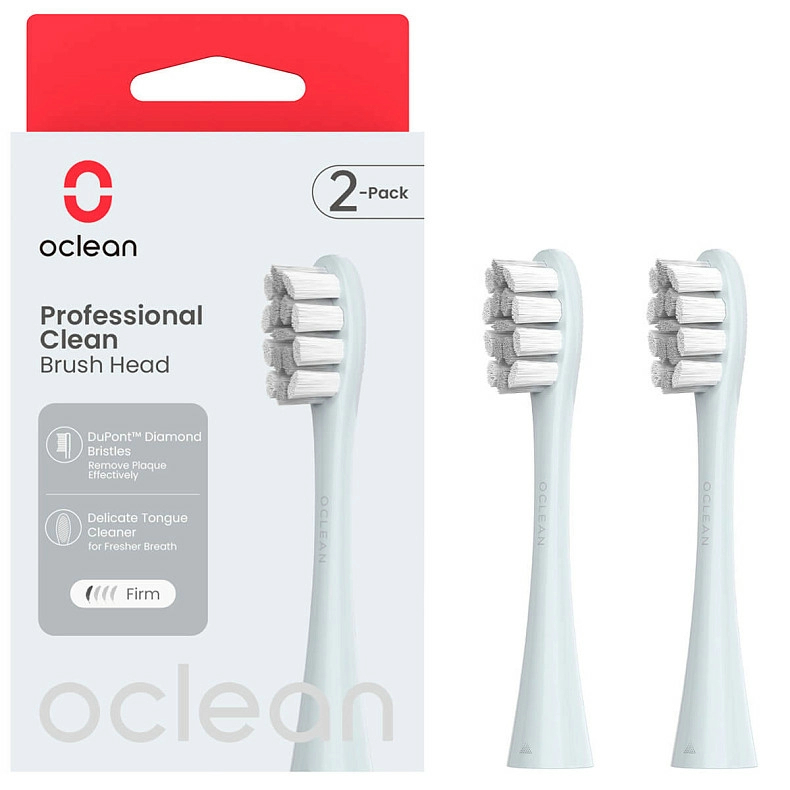 Насадка для зубной щетки Oclean P1C9 Brush Head Silver 2 шт. (6970810554038) - Фото 1