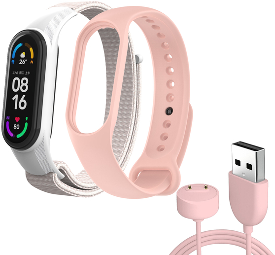 Ремешок для фитнес-браслета Armorstandart Set for Xiaomi Mi Band 7/6/5 New Style Pink 3 шт. (ARM77037) - Фото 1