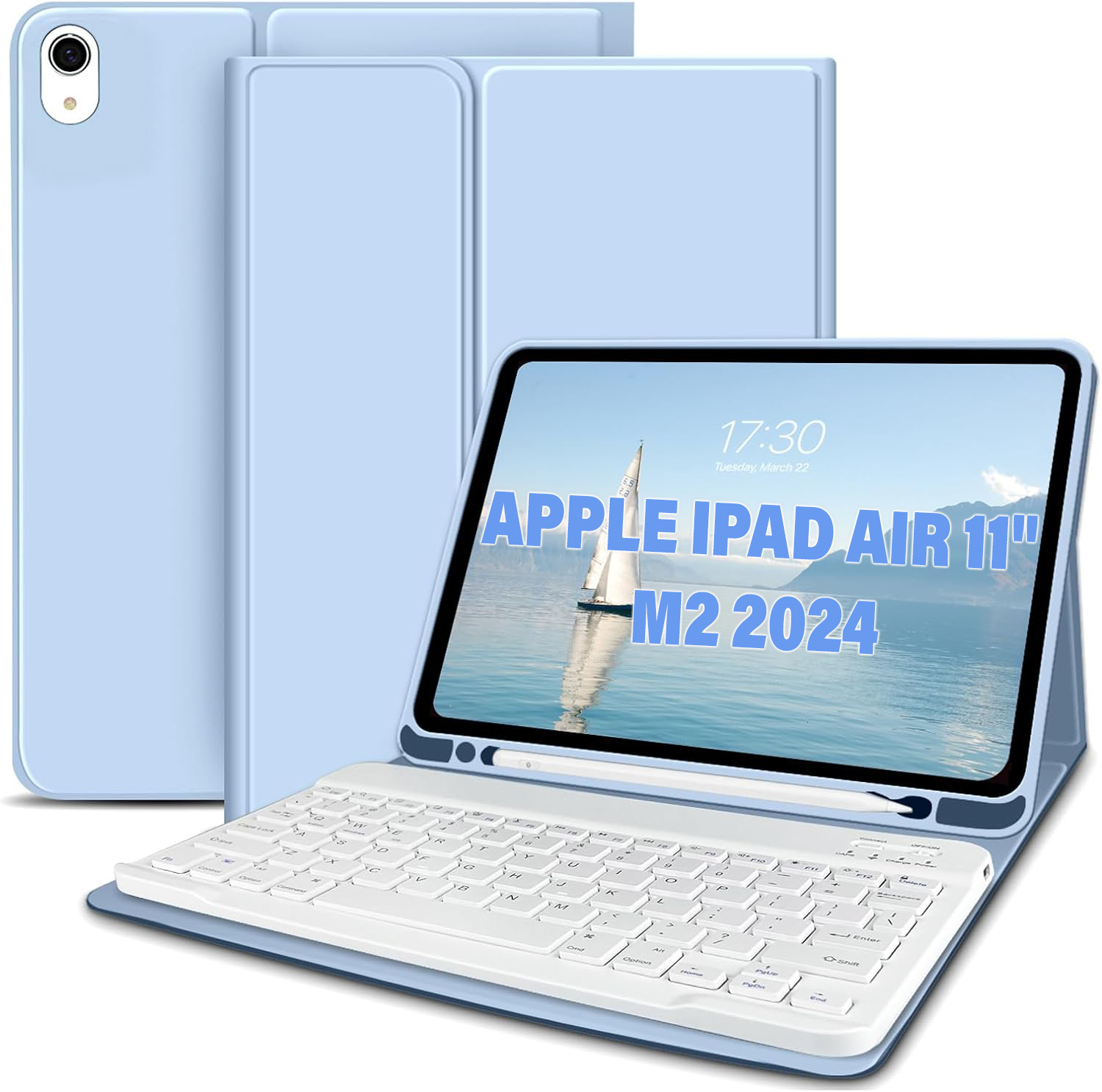 Чехол-клавиатура для планшета BeCover с беспроводной клавиатурой for Apple iPad Air 11'' (M2)/iPad Air 11'' (M3) Light Blue (711397) - Фото 1