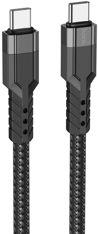 Кабель синхронизации данных HOCO U110 Type-C to Type-C 60W Black (6931474770622) - Фото 1
