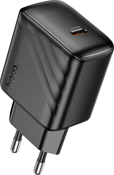 Сетевое зарядное устройство HOCO CS24A Puerto single-port PD25W charger (EU) Black (6942007639750) - Фото 1