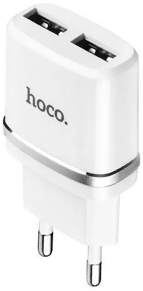 Сетевое зарядное устройство HOCO C12 Smart dual USB charger 12W White (6957531047759) - Фото 1