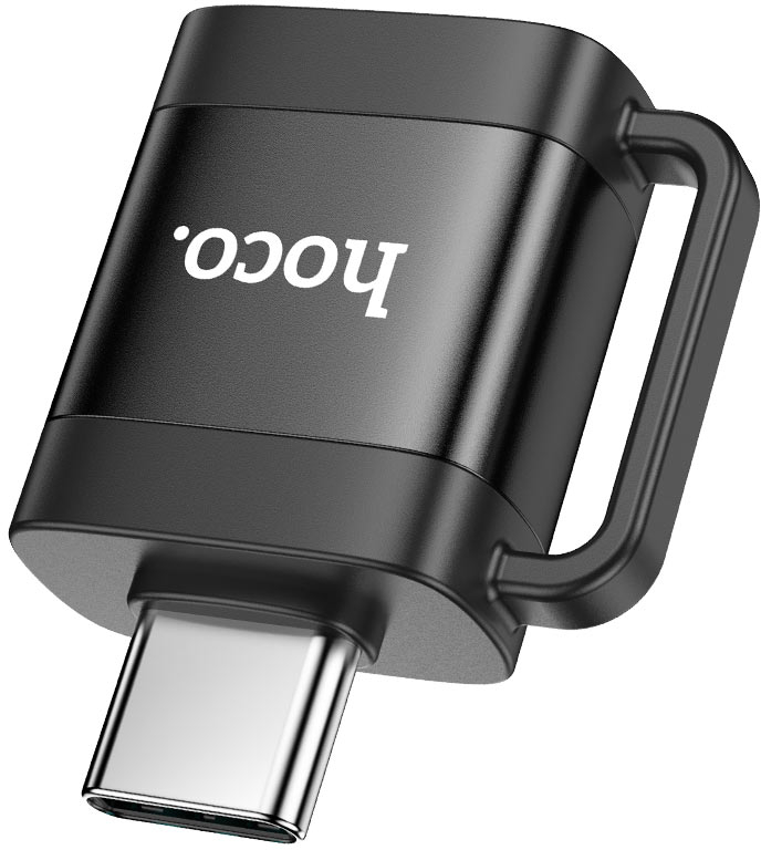Перехідник HOCO UA31C Type-C male to USB female OTG adapter Black (6942007628129) - Фото 1