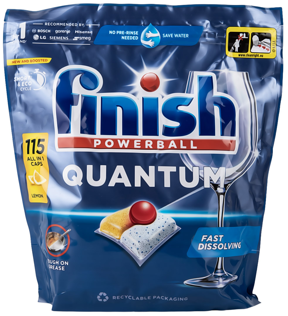 Таблетка для посудомийної машини Finish Quantum All in 1 Лимон 115 таблеток