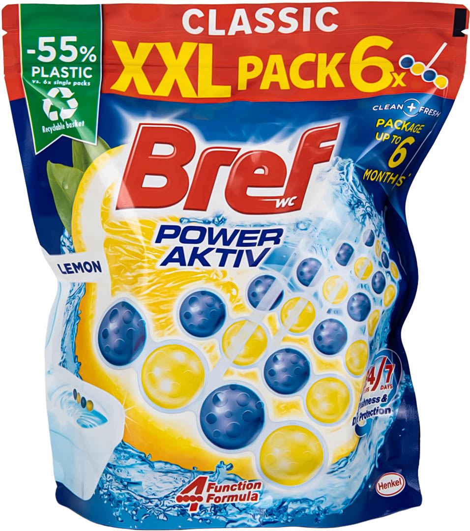 Туалетний блок Bref Сила актив Лимон 6*50 г