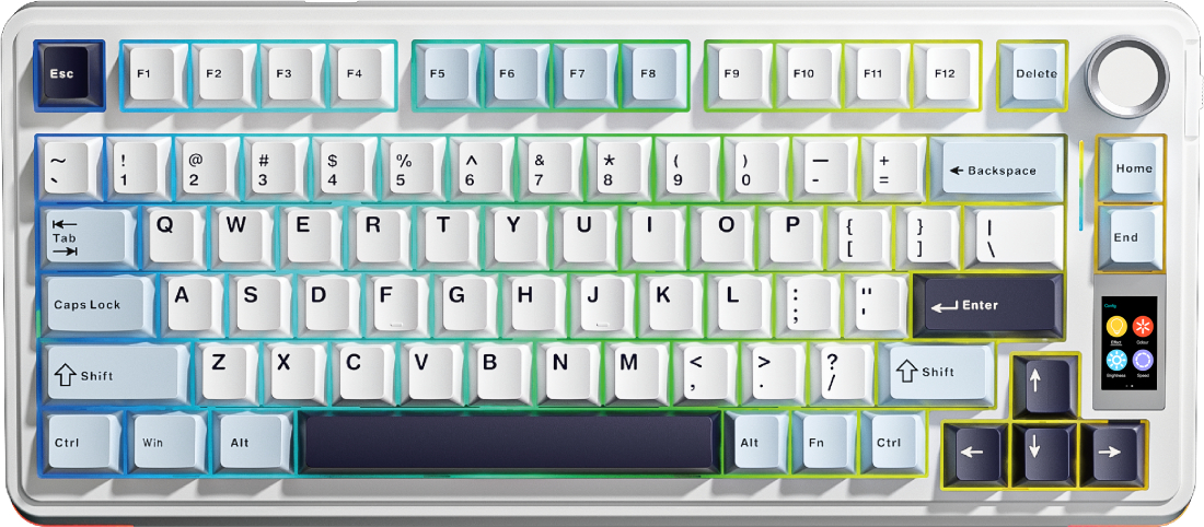 Клавіатура бездротова ігрова Aula S75Pro Wireless Keyboard Star Vector Switch, white, with UA layout (6978080502148)