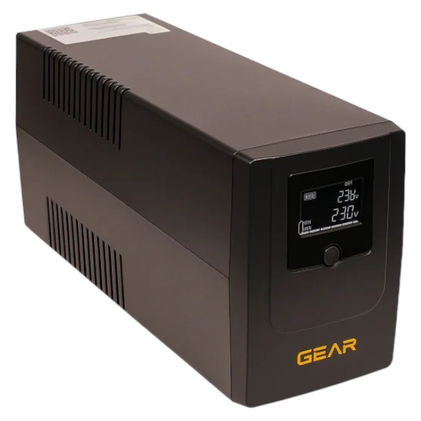 Источник бесперебойного питания GEAR 1200VA LCD metal RJ45+USB (GU-1200MLCD) - Фото 1