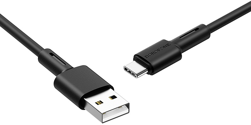 Кабель синхронизации данных BOROFONE BX31 USB to Type-C 3A, 1m Black (6931474710390) - Фото 1