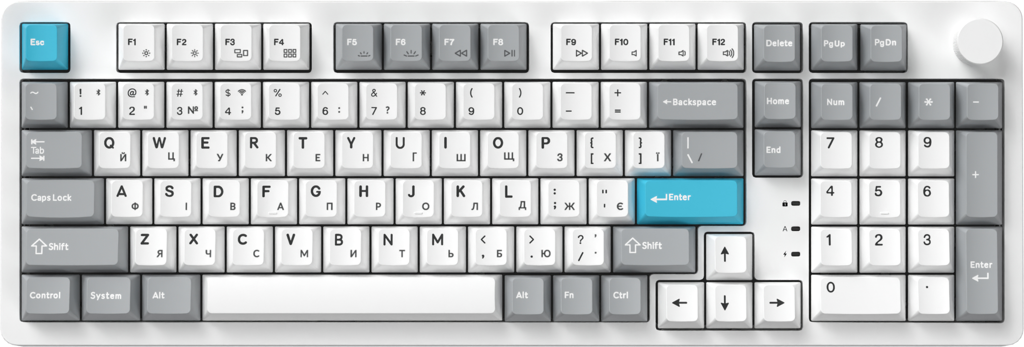 Клавіатура бездротова ігрова GamePro Asgard Drakkar Keychron Super White (MK305WH) - Фото 1