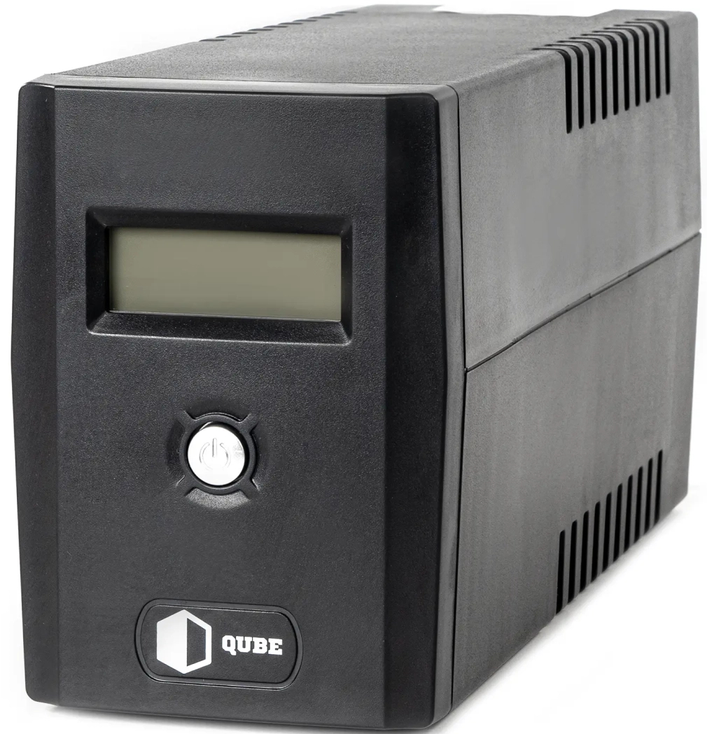 Источник бесперебойного питания QUBE DG 850 850VA/480W LCD 2 x Schuko RJ-45 USB (QBDG850) - Фото 1