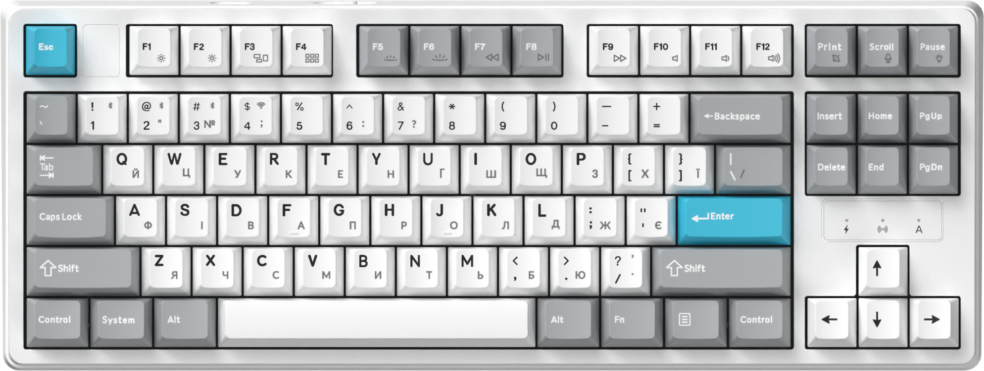 Клавиатура беспроводная игровая GamePro Asgard Ragnar Keychron Super White (MK285WH) - Фото 1