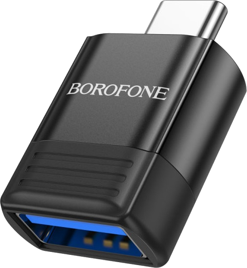 Переходник BOROFONE BV18 Type-C male to USB female USB3.0 adapter Black (6941991104015) - Фото 1