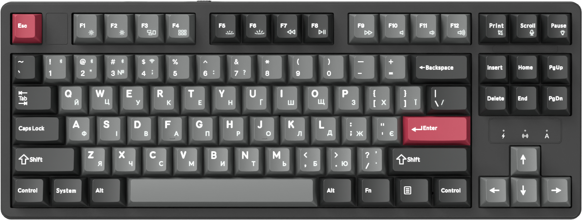 Клавиатура беспроводная игровая GamePro Asgard Ragnar Keychron Super Black (MK285BK) - Фото 1