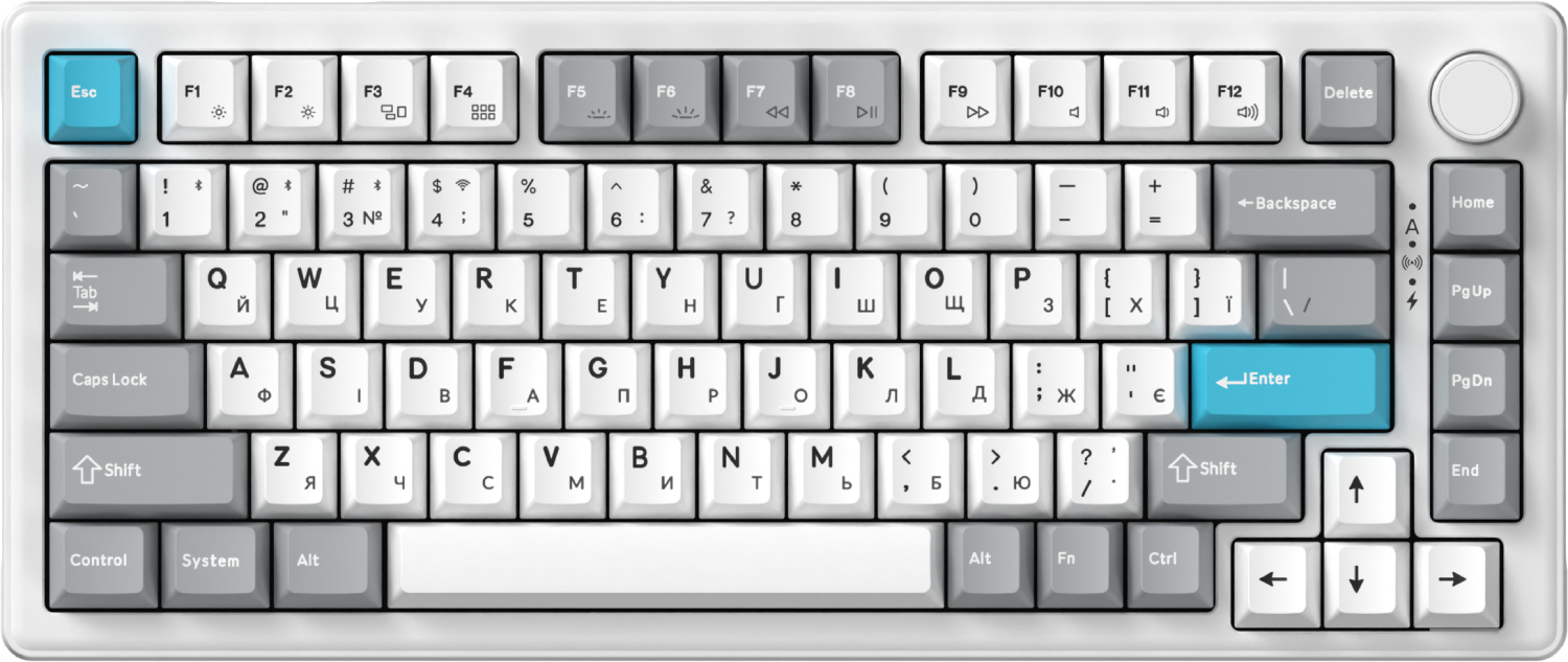 Клавиатура беспроводная игровая GamePro Asgard Yord Keychron Super White (MK266WH) - Фото 1