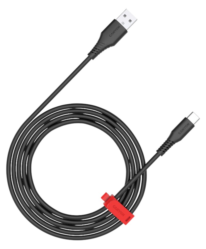 Кабель синхронизации данных Canyon AC18SC USB-A to Type-C 18W 1.2m Black (CNS-AC18SC12B) - Фото 1