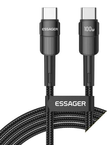 Кабель синхронизации данных Essager Star 100W USB Charging Cable Type C to Type C 1m Black (EXCTT1-XC01) - Фото 1