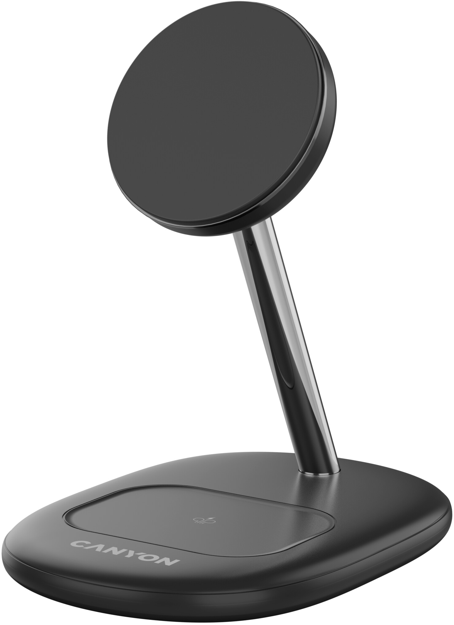 Беспроводное зарядное устройство Canyon WCS-205 15W Qi2 2in1 без адаптера Black (CNS-WCS205BW/A) - Фото 1