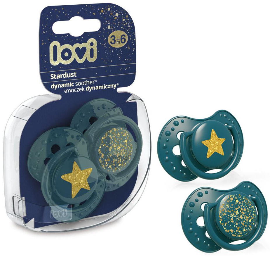 Симметричная пустышка Lovi Stardust 3-6 мес 2 шт. зеленая (22/893_green) - Фото 1