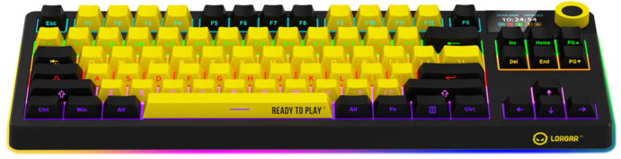 Клавиатура беспроводная игровая Lorgar KBP70TKLW Wireless TKL Mechanical Pro Black-Yellow (LRG-KBP70TKLW-YL-US) - Фото 1