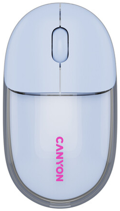 Миша бездротова Canyon OnClick 24 Dual-mode Silent Transparent/Blue (CNS-CMSW24BL) - Фото 1