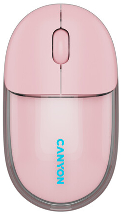 Миша бездротова Canyon OnClick 24 Dual-mode Silent Transparent/Pink (CNS-CMSW24P) - Фото 1