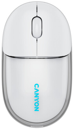 Миша бездротова Canyon OnClick 24 Dual-mode Silent Transparent/White (CNS-CMSW24W) - Фото 1