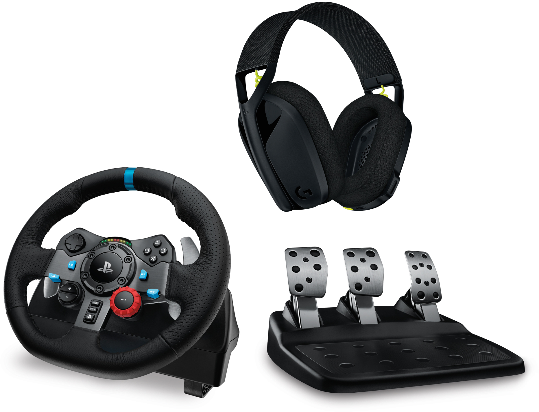 Руль Logitech G29 Racing Wheel and Pedals for PS4/PS5 and PC + G435 Black - Фото 1