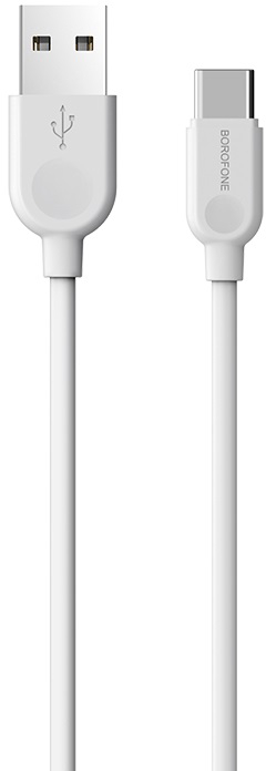 Кабель синхронізації даних BOROFONE BX14 USB to Type-C 2.4A 3m White (6957531090397) - Фото 1